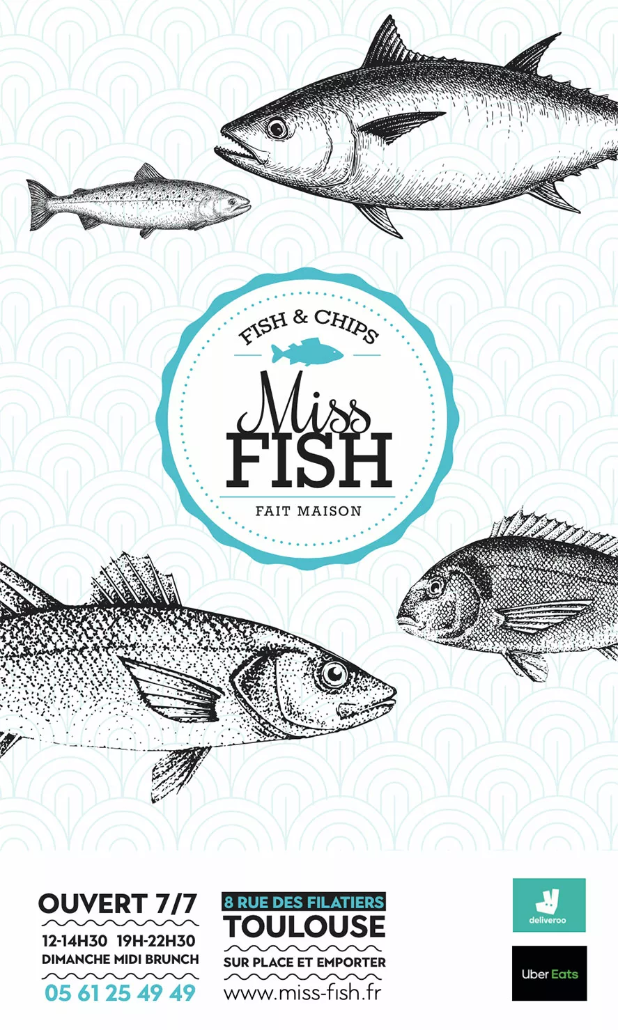 couverture de menu miss fish restaurant